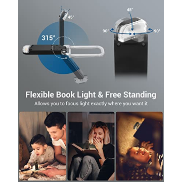 DEWENWILS Rechargeable Book Light - Adjustable & Portable