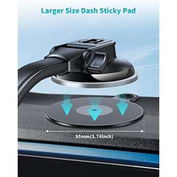 APPS2Car Designed for Magsafe Car Mount, Car Phone Holder Mount Fit for Magsafe iPhone 16 15 14 13 12 Series