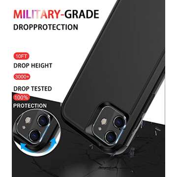 Diverbox for iPhone 11 Case [Shockproof] [Dropproof] [Tempered Glass Screen Protector],Heavy Duty Pr...