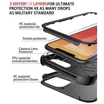 Diverbox iPhone 11 Tough Case with Screen Protectors