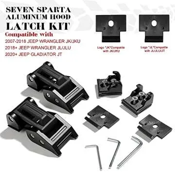 Seven Sparta Hood Latches for Jeep Wrangler & Gladiator
