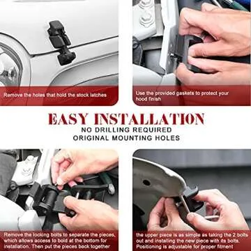 Seven Sparta Hood Latches for Jeep Wrangler & Gladiator