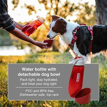 Kurgo Gourd (TM) Travel Dog Water Bottle & Dog Water Dispenser, Grass Green - Your Adventure Buddy f...