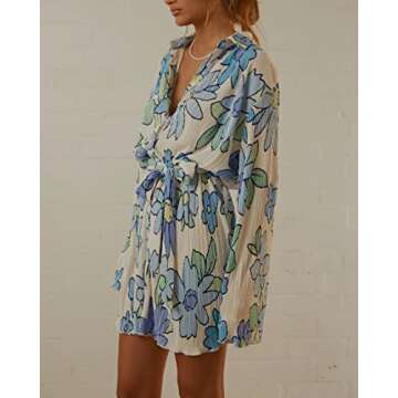 NUFIWI Women Pleated Mini Shirt Dress - Chic & Versatile Style