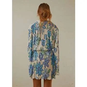 NUFIWI Women Pleated Mini Shirt Dress - Chic & Versatile Style