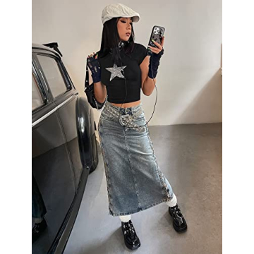 Stylish SOLY HUX Women's Summer Star Print Crop Top