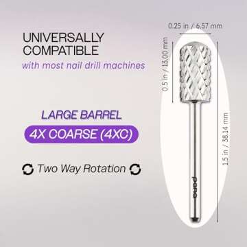 PANA 3/32" Large Carbide Nail Drill Bit for Professionals