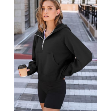 AUTMET Women's Half-Zip Sweatshirt for Cozy Fashion
