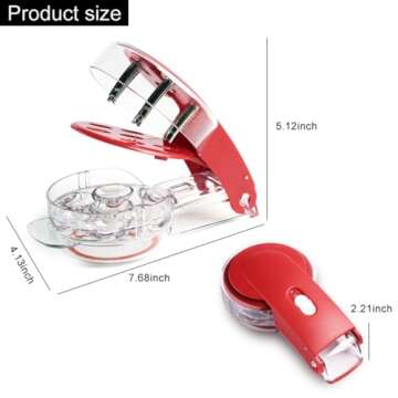 Cherry Pitter Tool Pit Remover, Olive Pitter Quick Push Pull 6 Hole Seed, Multi-Function Cherry Pitt...