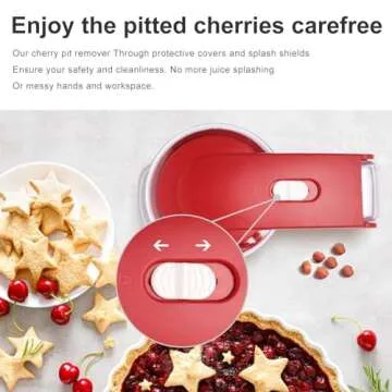 Cherry Pitter Tool Pit Remover, Olive Pitter Quick Push Pull 6 Hole Seed, Multi-Function Cherry Pitters Core Remover Portable Saving Lock Design Corer Kitchen Depitter Tool - Red