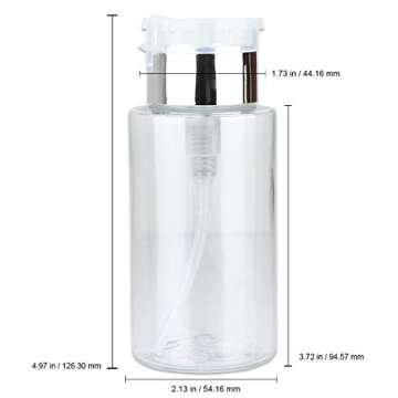 PANA 7oz. Professional Push Down Liquid Pumping Clear Bottle Dispenser (Silver Lid with No Wording, 2pc)