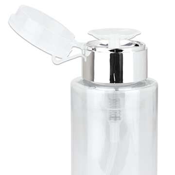 PANA 7oz. Professional Push Down Liquid Pumping Clear Bottle Dispenser (Silver Lid with No Wording, 2pc)