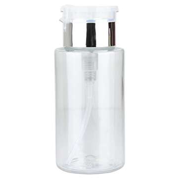 PANA 7oz. Professional Push Down Liquid Pumping Clear Bottle Dispenser (Silver Lid with No Wording, 2pc)