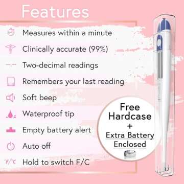 iProven Basal Body Thermometer for Fertility Tracking