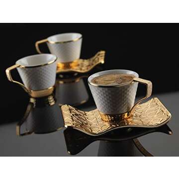 DEMMEX Turkish Coffee Cup Set for 6 - Elegant & Stylish