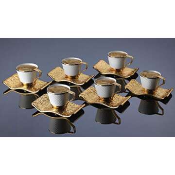 DEMMEX Turkish Coffee Cup Set for 6 - Elegant & Stylish
