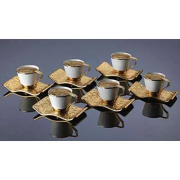 DEMMEX Turkish Coffee Cup Set for 6 - Elegant & Stylish