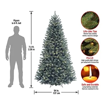 7.5ft Pre-Lit Christmas Tree with White Lights