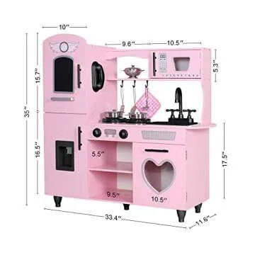 TaoHFE Pink Kids Kitchen Playset with Lights & Sounds