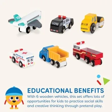 Battat Wooden Vehicles Set - Charming Toy Cars for Kids