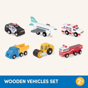 Battat Wooden Vehicles Set - Charming Toy Cars for Kids