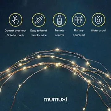 MUMUXI 33ft 100 LED Battery Fairy Lights with Timer