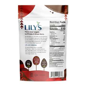 Dark Chocolate Covered Caramels By Lily's Sweets | Made with Stevia, No Added Sugar, Low-Carb, Keto Friendly | Fair Trade, Gluten-Free & Non-GMO Ingredients | 3.5 oz, 3 Pack