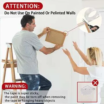 Heavy Duty Double Sided Mounting Tape, 1" x 120", Traceless and Removable Nano Adhesive Tape for Outdoor and Indoor, Strong Stick Clear Two Sided Gel Grip Tape (10 FT)