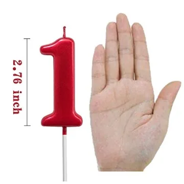 Vibrant Red Number 1 Candle for Birthday Celebrations