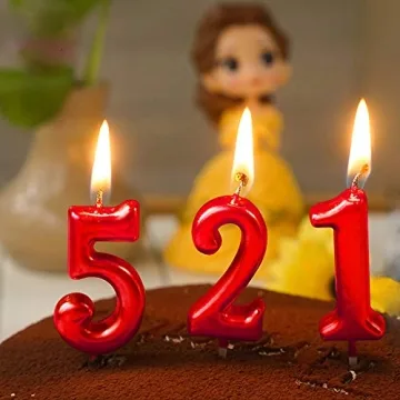 Vibrant Red Number 1 Candle for Birthday Celebrations