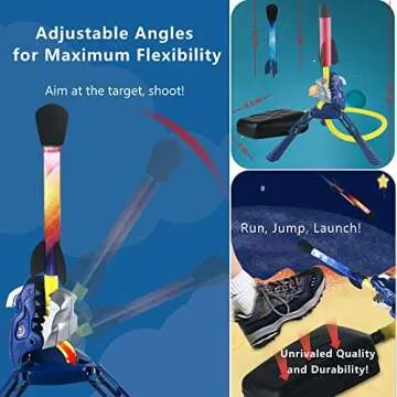 COOLDUCK 2 Pcs Dino Rocket Launcher for Kids - Launch Up to 100 Feet, Light-up Foam Rockets, Godzilla Dinosaur Stomp Launch Pad, Outdoor Toys for Family Fun, Birthday Gift for Boys Girls