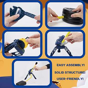 COOLDUCK 2 Pcs Dino Rocket Launcher for Kids - Launch Up to 100 Feet, Light-up Foam Rockets, Godzilla Dinosaur Stomp Launch Pad, Outdoor Toys for Family Fun, Birthday Gift for Boys Girls