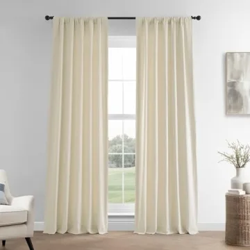 HPD Half Price Drapes French Linen Curtains 108 Inches Long Room Darkening Curtains for Bedroom & Li...