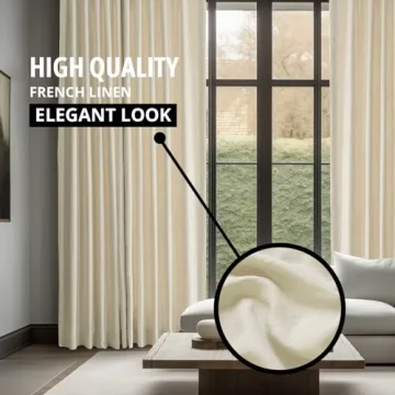 Elegant French Linen Room Darkening Curtains 50x108
