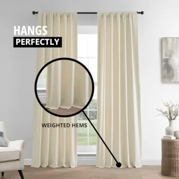Elegant French Linen Room Darkening Curtains 50x108