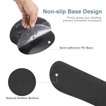 Keyboard Wrist Rest Pad and Mouse pad with Wrist Rest Support Set, Non Slip Rubber Base Wrist Support Mousepads with Ergonomic Memory Foam for Home Office Working,Durable & Comfortable & Lightweight