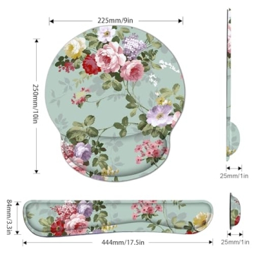 Keyboard Wrist Rest Pad and Mouse pad with Wrist Rest Support Set, Non Slip Rubber Base Wrist Support Mousepads with Ergonomic Memory Foam for Home Office Working,Durable & Comfortable & Lightweight