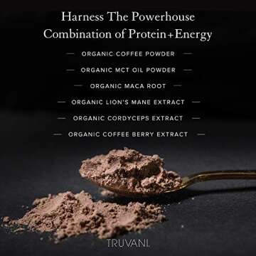 Truvani Protein + Energy Drink Mix - Vanilla Latte, 20 Servings