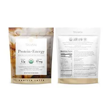 Truvani Protein + Energy Drink Mix - Vanilla Latte, 20 Servings