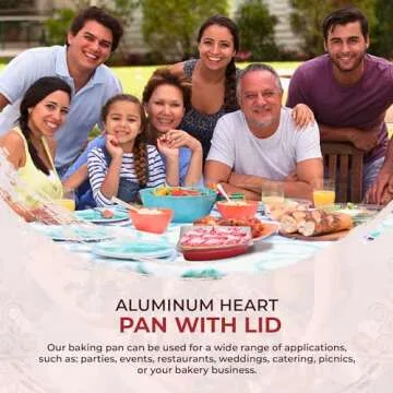 KitchenDance 8 Inch Disposable Heart Aluminum Pans With Lids - Heart Shape Aluminum Cake Pan Perfect for Cakes & Chocolates - Heart Shaped Pans With Lids for Storing, Presentation & Transport - 339P