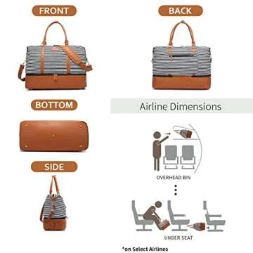 Sucipi Women’s Canvas Travel Duffle with Shoe Compartment