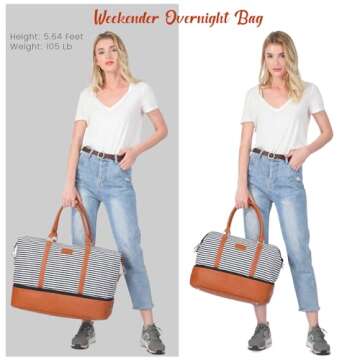 Sucipi Women’s Canvas Travel Duffle with Shoe Compartment