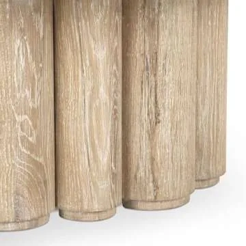 Classic Home Tiber 48" White Washed Oak Veneer Wood Coffee Table