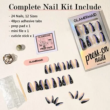 GLAMERMAID Black Press-on Nails for Effortless Elegance