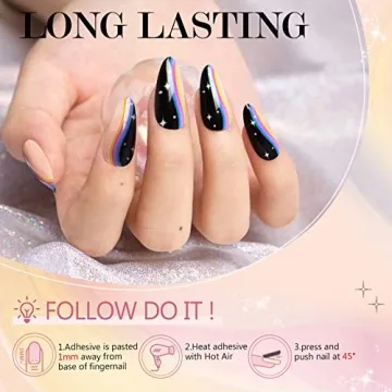 GLAMERMAID Black Press-on Nails for Effortless Elegance