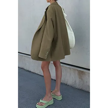 Grlasen Women’s Elegant Long Sleeve Lapel Blazer Green