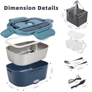 SOHIDA Electric Lunch Box - Portable Food Warmer with Utensils