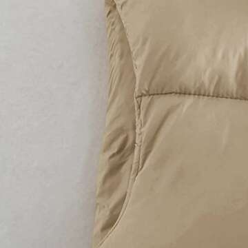 Hixiaohe Women's Winter Crop Vest Puffer Lightweight Stand Collar Padded Vest Zip Up Sleeveless Jacket