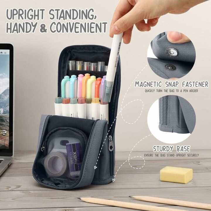 Large Standing Pencil Case Multi-Layer Organizer