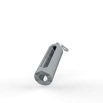 32 Oz Glass Water Bottle With Silicone Sleeve Leak Proof Lid 1L Time Marked Measurements BPA-Free For To-Go Travel At Home Reusable Eco Friendly Safe For Hot Liquids Tea Coffee Daily Intake (Gray)